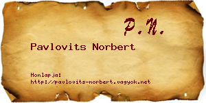 Pavlovits Norbert névjegykártya